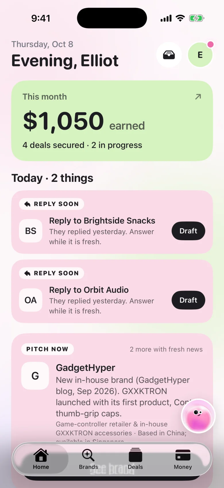 Leedo Home showing two brands that replied and need an answer